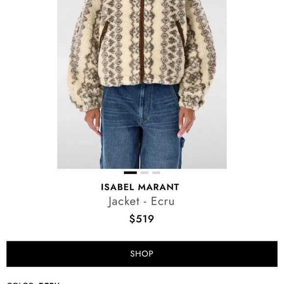 ETOILE ISABEL MARANT Mackensy Fuzzy Zip-Front Jacket - Picture 9 of 9